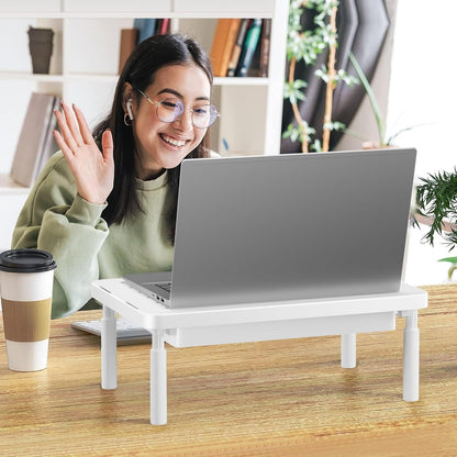 WALI Computer Monitor Stand for Desk, Adjustable Laptop Riser, Desk Monitor Stand Underneath Storage for Office, School Supplies (PTT001-B), 1 Pack, Black