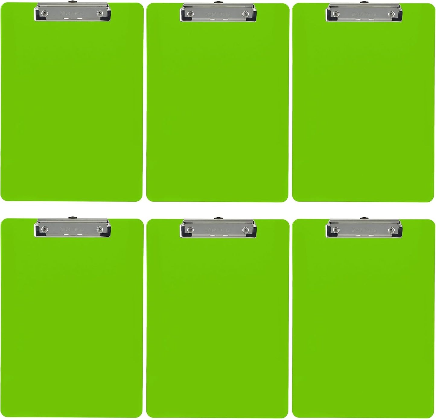 Trade Quest Plastic Clipboard Opaque Color Letter Size Low Profile Clip (Pack of 6) (Black)