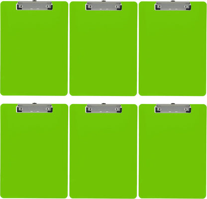 Trade Quest Plastic Clipboard Opaque Color Letter Size Low Profile Clip (Pack of 6) (Black)