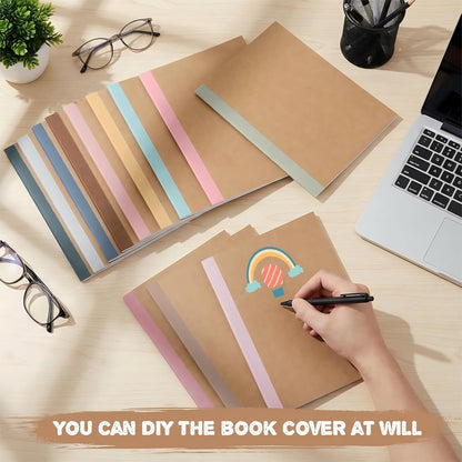 Harloon A5 Composition Notebook Journals 8 x 5.75 in College Ruled Kraft Notebooks with Rainbow Spines Small Lined Composition Book for Office Home(Bright Color,24 Pcs)