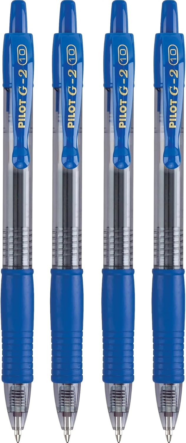 PILOT G2 Premium Refillable and Retractable Rolling Ball Gel Pens, Bold Point, Black Ink, 4-Pack (31254)