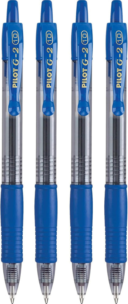 PILOT G2 Premium Refillable and Retractable Rolling Ball Gel Pens, Bold Point, Black Ink, 4-Pack (31254)