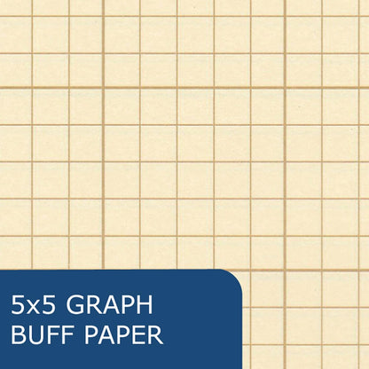 ROARING SPRING Graph Ruled Engineering Pad, Engineering Graph Paper Pad, 5x5 Enclosed Grid, 8.5" x 11", 100 Sheets, 3 Hole Punched, Buff Tinted Sheets, Made in USA
