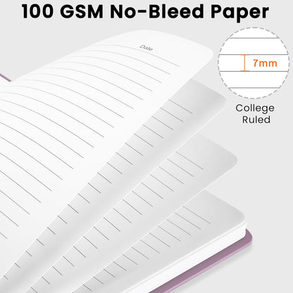 CICPAP Lined Spiral Journal Notebook, A5 College Ruled Notebook for Journaling, Note-Taking, and Daily Planning, Durable Hardcover with an Elegant Design, Purple