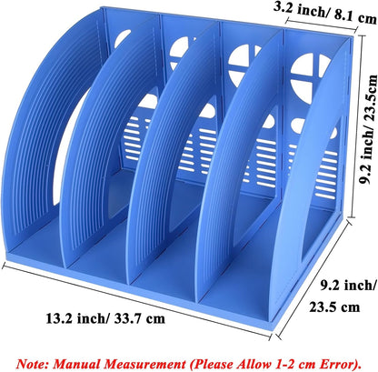 SAYEEC 2Pcs Magazine Holder Plastic File Sorter Binder Holder for Desk Folder Organizer Stand Book Shelf Dividers Vertical Filling Storage Rack Desktop Bookshelf Display Box for Office School (Black)