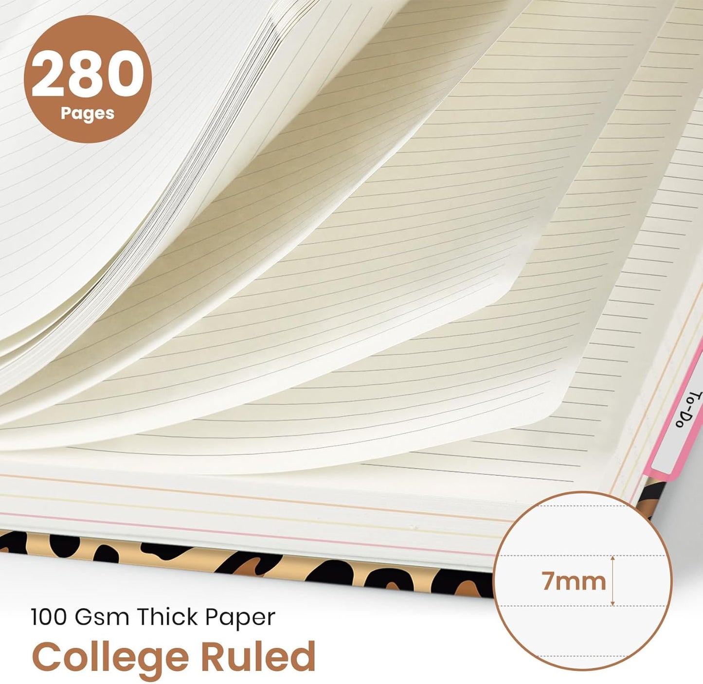 Large Spiral Notebook with Dividers & Tabs, 8.5" x 11" Hardcover 5 Subject Notebook for Work, 280 pages, College Ruled, Cute Journal for Women, Perfect for Study & Office Note Taking, Garden