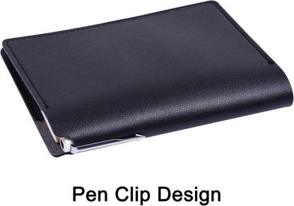 Wisdompro Journal Cover, 2 Pack PU Leather Notebook Cover for Field Notes, or other 3.5" x 5.5" Pocket Notebooks - Blue