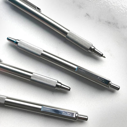 Zebra Pen F-701 Ballpoint Black Ink Fine Point 0.8mm Pen, Heavy Duty, Durable Stainless Steel Barrel, Knurled Grip, Silent Retractable Plunger, Ideal for Tactical Use, 3-Pack Plus 2 Refills (29412)
