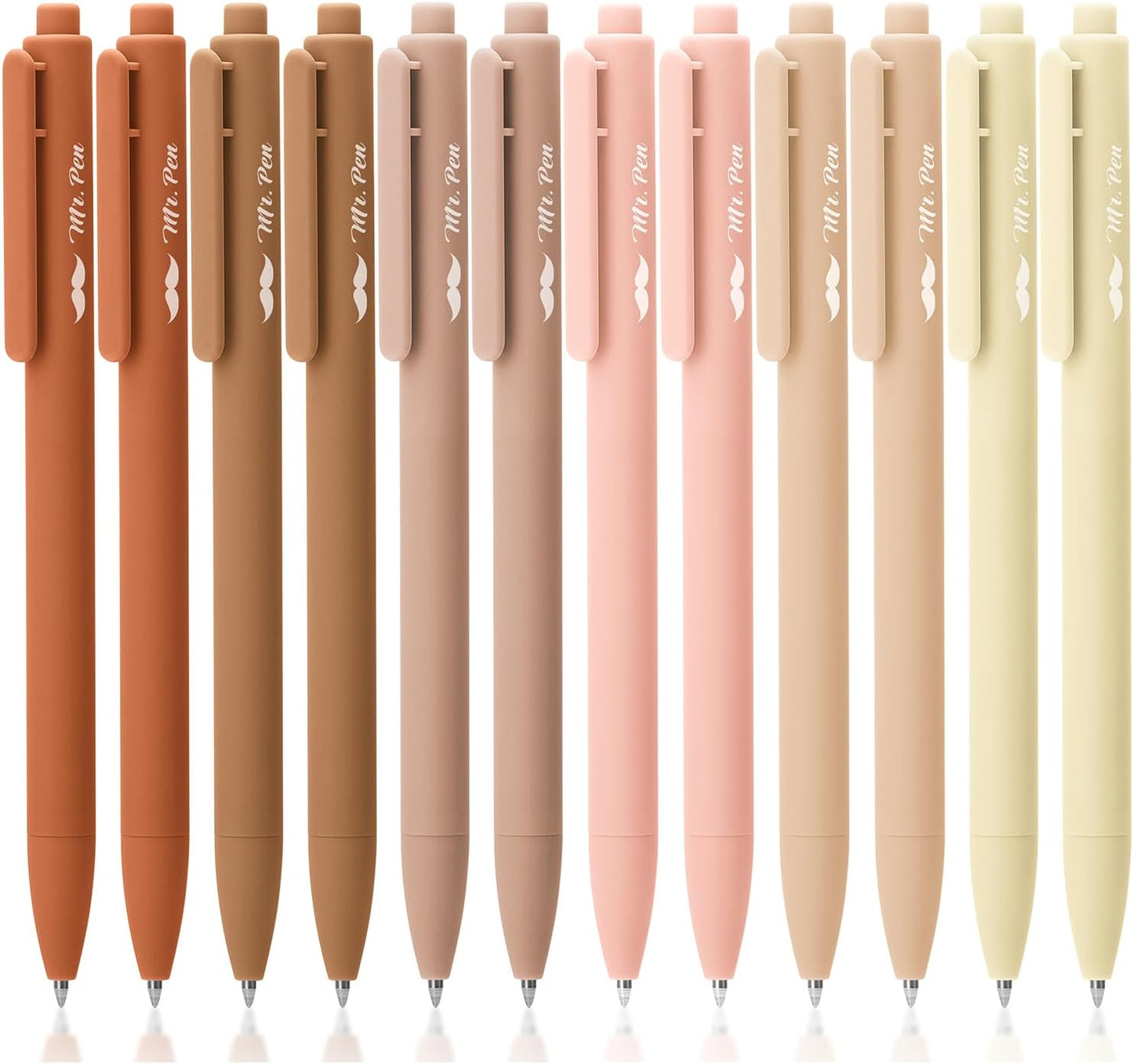 Mr. Pen- Retractable Gel Pens, 12 Pack, Colorful Ink, Fine Point 0.7mm, Fast Dry, Smooth Writing, Cute Pens for Drawing, Writing Planner and School Supplies