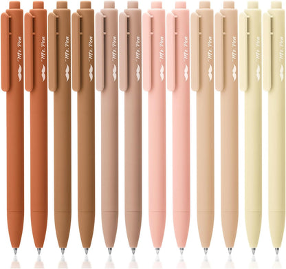 Mr. Pen- Retractable Gel Pens, 12 Pack, Colorful Ink, Fine Point 0.7mm, Fast Dry, Smooth Writing, Cute Pens for Drawing, Writing Planner and School Supplies