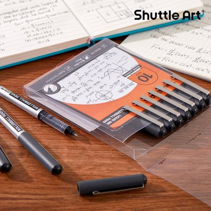 Shuttle Art RollerBall Pens, 25 Pack Black Fine Point Roller Ball Pens, 0.5mm Liquid Ink Pens for Writing Journaling Taking Notes School Office