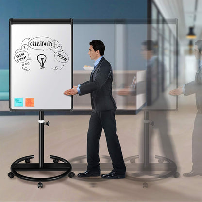maxtek Mobile Dry Erase Board – 40x28 inches Magnetic Portable Whiteboard Stand Easel White Board Flipchart Easel Board with 25 Sheets Paper Pad for School Supplies