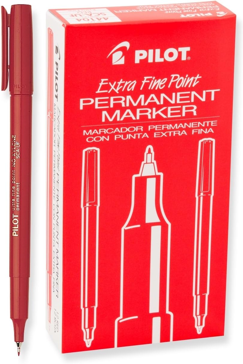 PILOT Extra Fine Point Permanent Markers, Blue Ink, 12-Pack (44103)