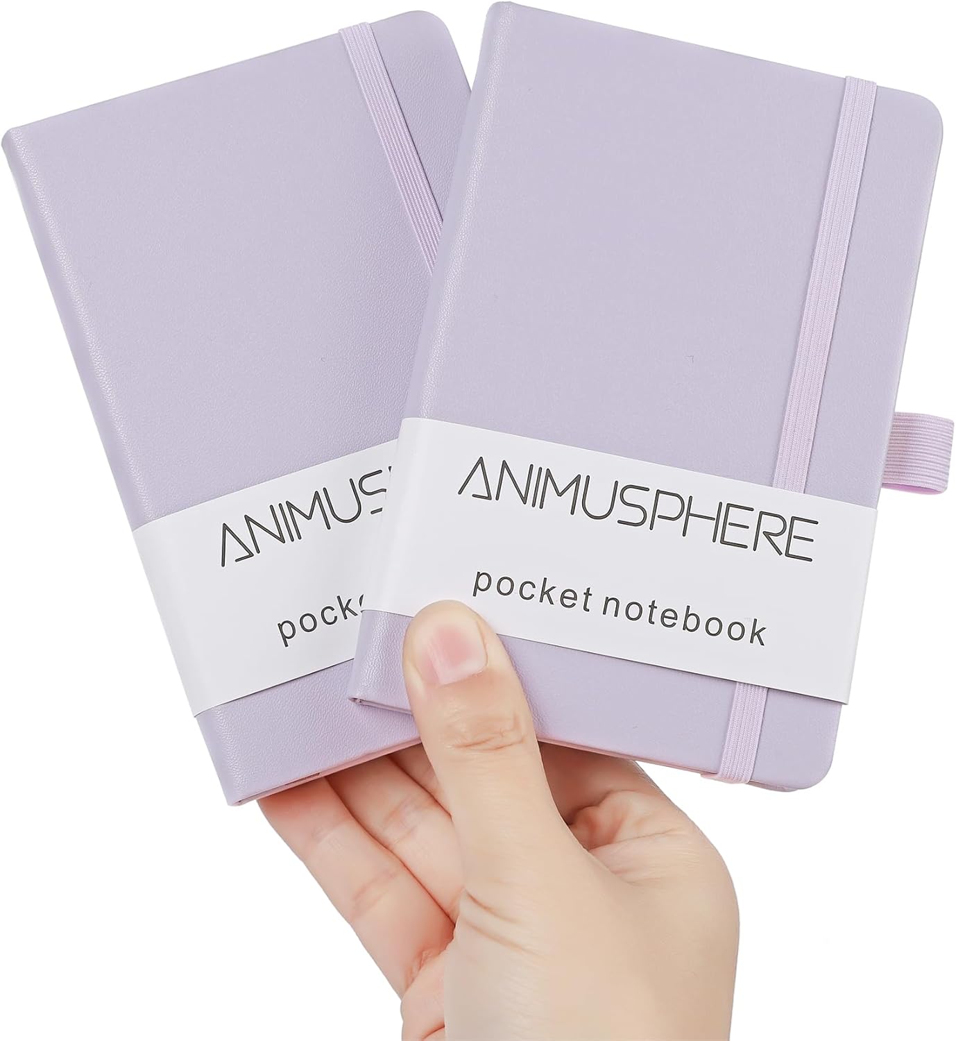 2Pack Pocket Notebook Small Notebook Journal Notebook 4 inches x 5.7 inches 200 Pages Leather Cover With Pen Holder Page Marker Ribbons(Black)
