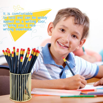 Outus 24 Pieces Round Pencils Cute HB Graphite Wood Pencils Pack with Eraser for School Drawing Sketching Wedding Office Supplies (White)