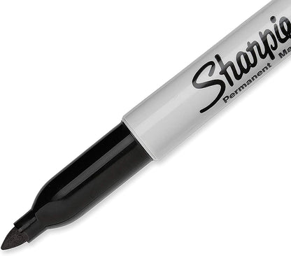 Sharpie Permanent Markers, Fine Point, Black, 12 Count