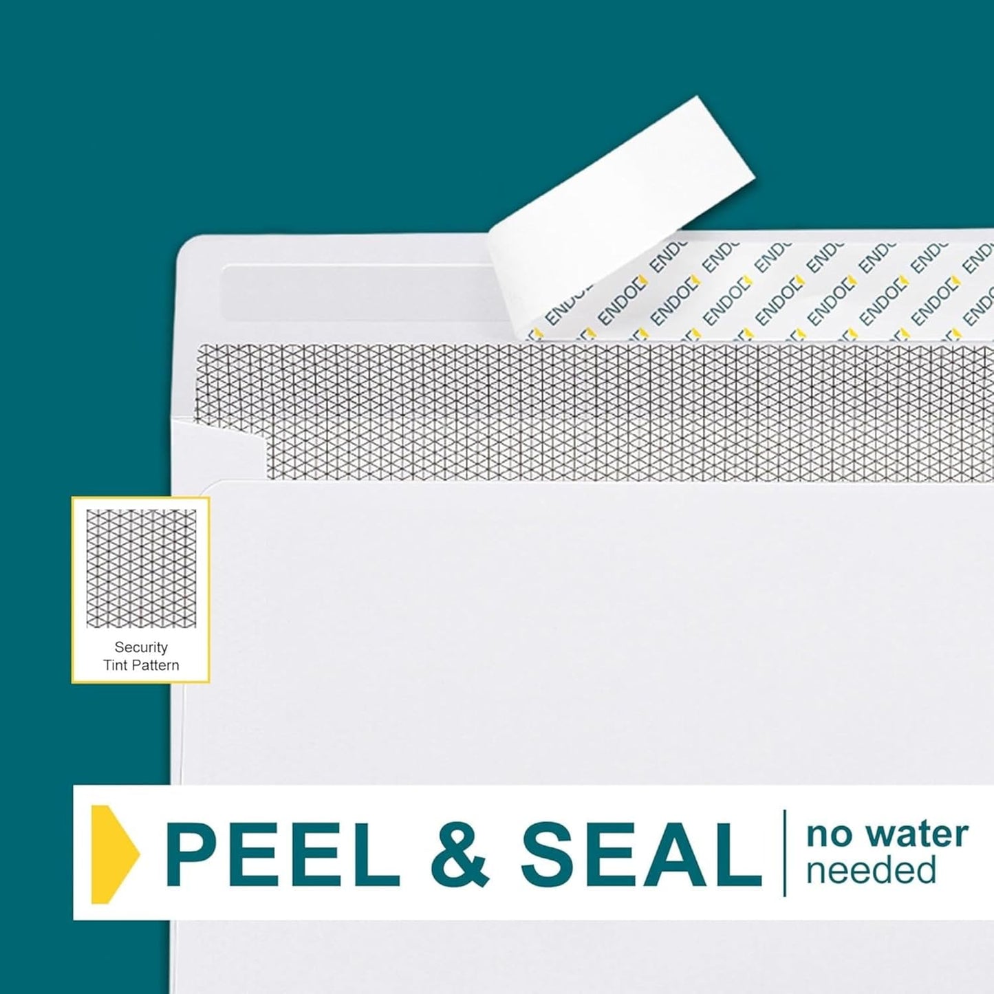 EnDoc 500#9 Double Window Envelopes Self Seal, 3 7/8 x 8 7/8" Security Tinted Envelopes for Invoices & Statements, Business Mailing Envelopes with Windows, Bright White 24lb Paper no. 9