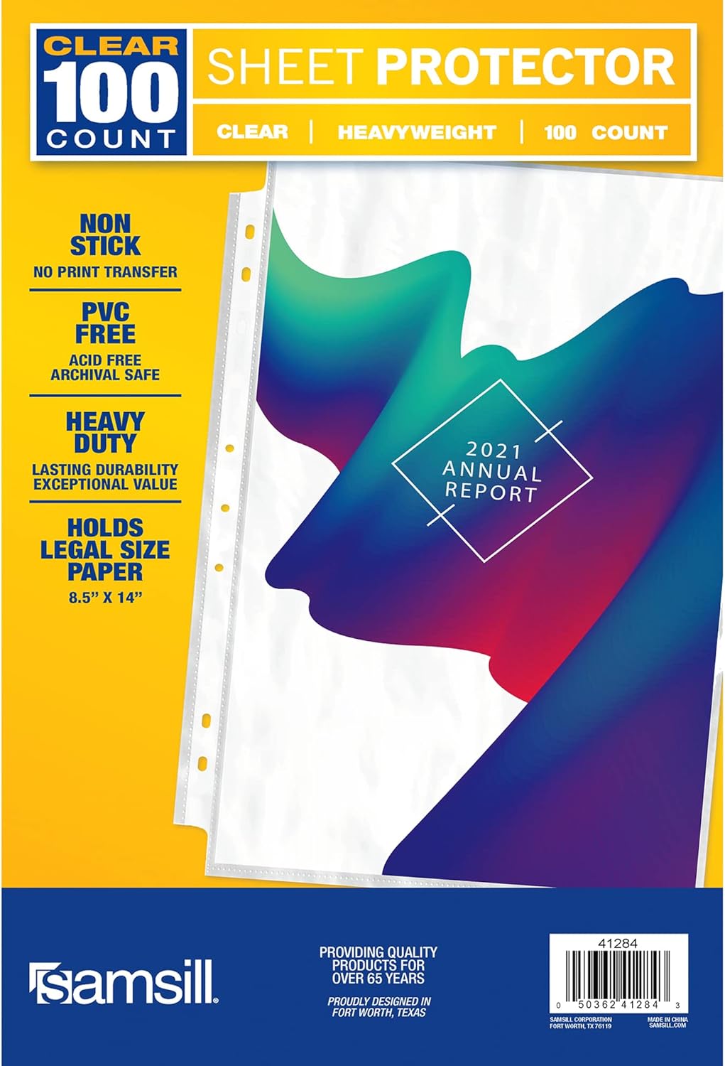 Samsill Sheet Protectors, 8.5 x 14 Inch Document Protectors for Legal Binder, Heavyweight, Clear, Legal Size, Top Loading, Acid Free, 30 Pack