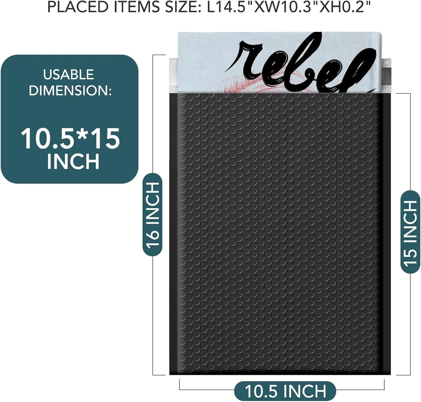 Metronic Bubble Mailers 8.5x12" 40 Pack Black Padded Envelopes Usable Size 8.5 x 11" Strong Adhesion Bubble Envelopes Medium Mailing Envelopes Bubble Padded for Small Business Shipping Books Clothes