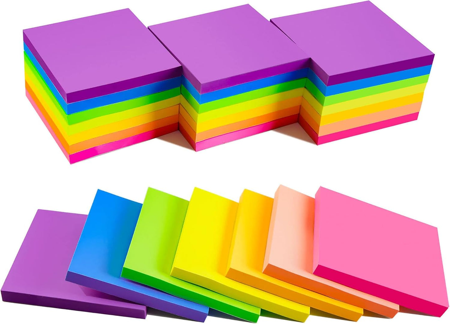(24 Pads) Sticky Notes 1.5x2 in, 8 Colors Post Self Sticky Notes Pad Its, Bright Post Stickies Colorful Sticky Notes for Office, Home, School, Meeting, 75 Sheets/pad
