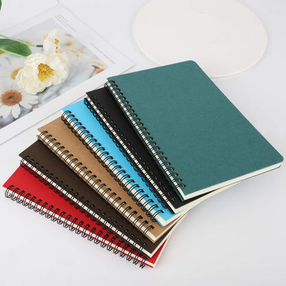 EUSOAR Spiral Notebook, A5 12packs 5.5"X8.3" 120 Pages Lined Travel Writing Notebooks Journal, Memo Notepad Sketchbook, Students College Office Business Subject Diary Ruled Book Journal-Black Cover