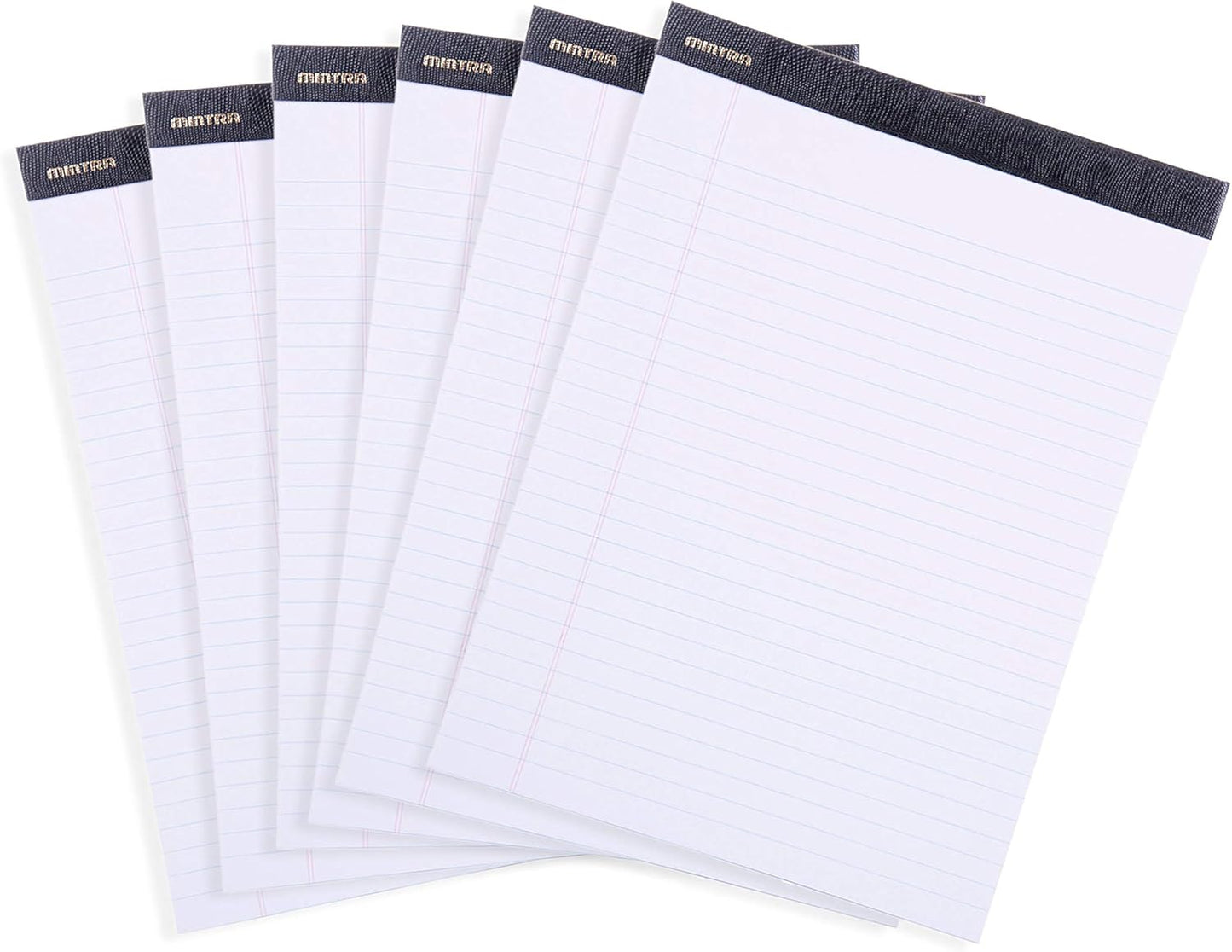 Mintra Office White Legal Pads – Ruled Notepads and Micro-Perforated Sheets, Ideal for Writing, Note-Taking & Creativity, Office, or Professional Use, Basic Pad 6 pack, 8.5"x11" (Narrow Ruled)