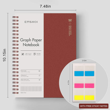 EMSHOI Dotted Journal Spiral Notebook 5.7" x 8.22" - 4 Pack 640 Pages 100gsm Thick Paper, A5 Dot Grid Notebook, Plastic Hardcover Dotted Notebook for Journaling Writing