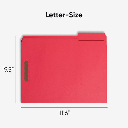 Smead Fastener File Folders, Reinforced 1/3-Cut Tabs, 2 Fasteners, Letter Size, Blue, 50 per Box (12040)