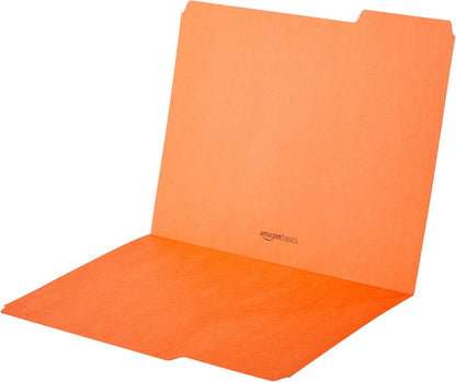 Amazon Basics Sturdy File Folders with Reinforced Tabs for Filing and Organization, 1/3-Cut Tab, Assorted Positions, Letter Size, 8.5x11 inches, Manila, 100-Pack