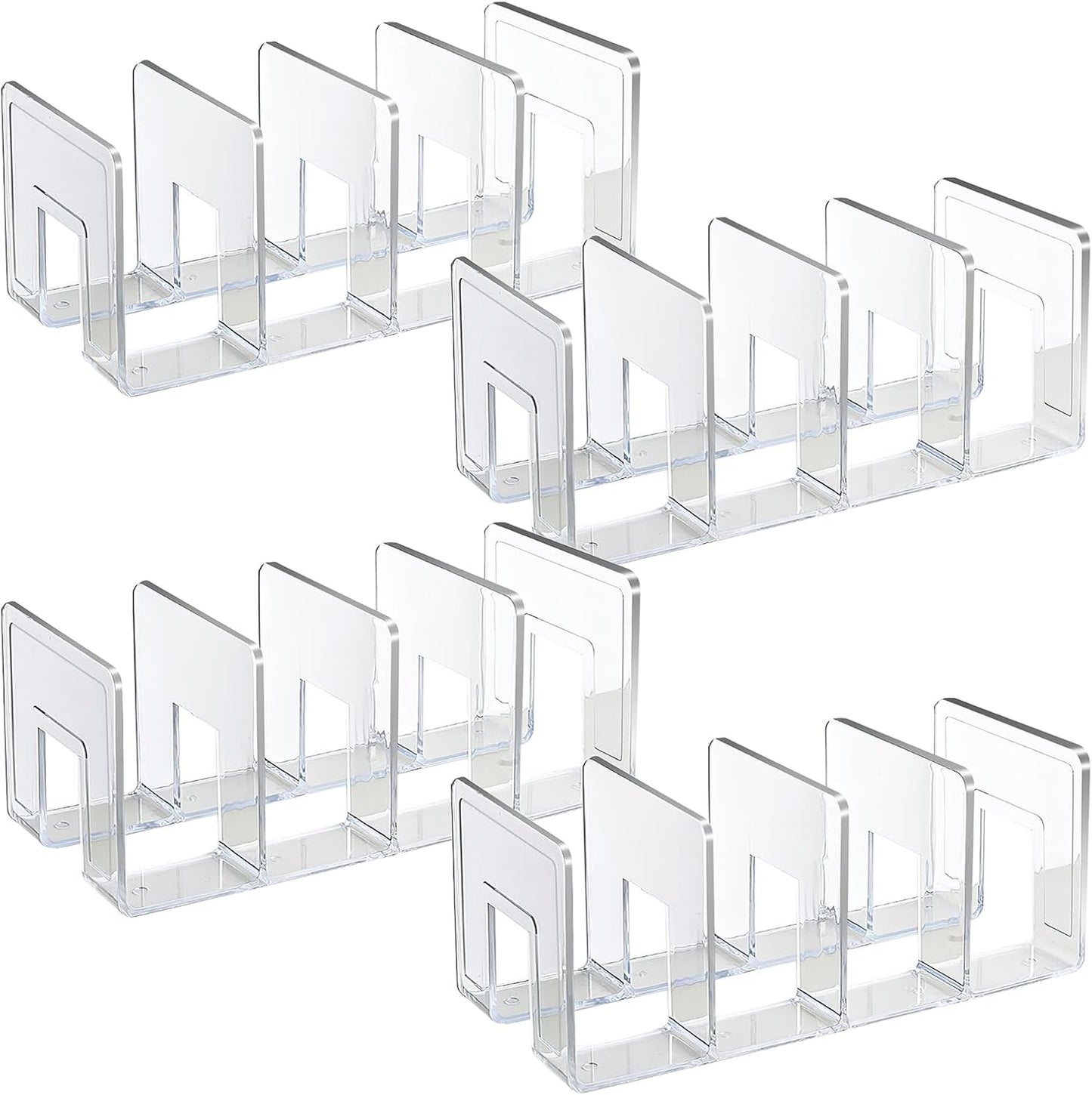 SAYEEC Acrylic File Sorter, Clear File Holder Acrylic Desk Organizer, Sturdy Desktop Files Organizer Files Folder Holder Rack for Envelopes Mail Letter Paper Notebook Electronics (4 Sections, 1 Pack)
