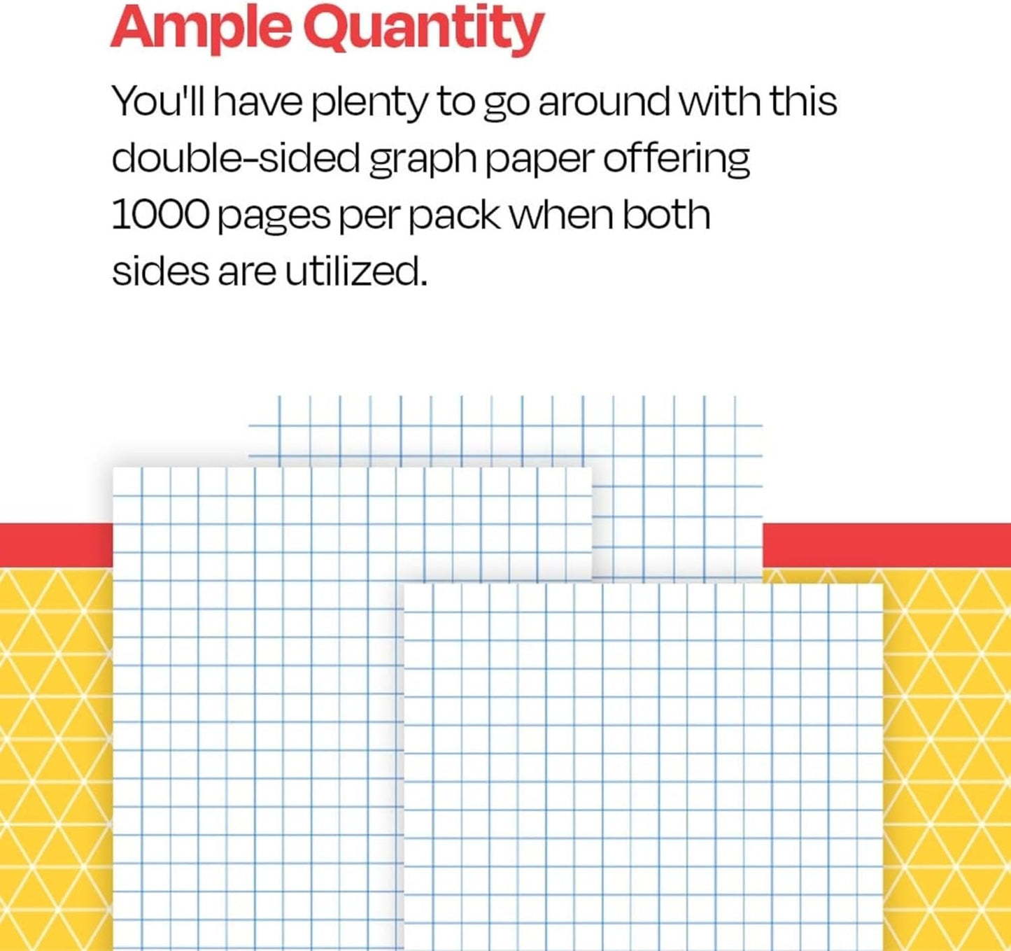 School Smart Double Sided Graph Paper, 8-1/2 x 11 Inches, 1/2 Inch Rule, White, Pack of 500 - 085279