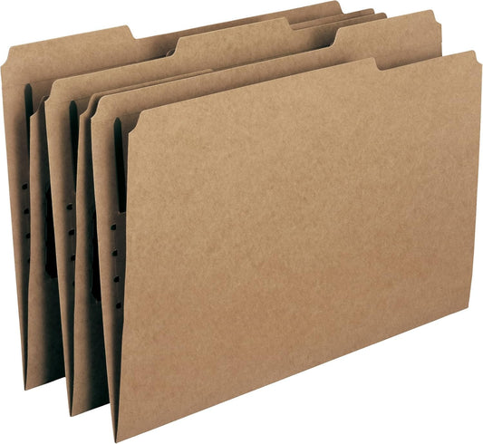 Smead Fastener File Folder, 2 Fasteners, Reinforced 2/5-Cut Tab Right of Center Position, Guide Height, Legal Size, Kraft, 50 per Box (19880)
