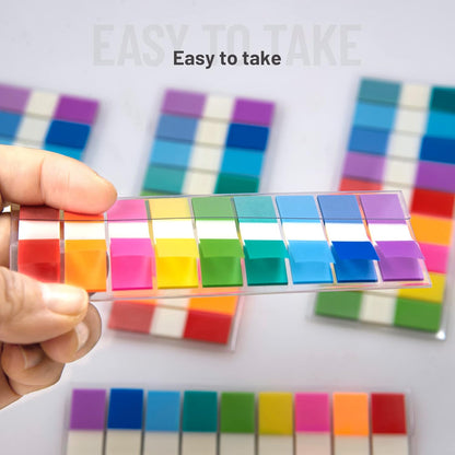 Golcellia Fluorescent Translucent Sticky Note Flags, 1200 Pcs Total, Pack of 10 Color Tabs, Arrow Index Tabs, Page Flag Markers