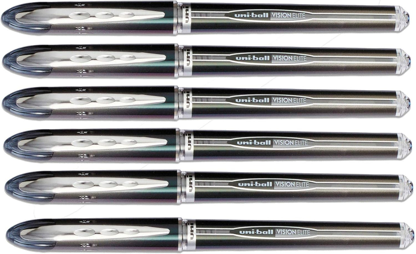 Uni-Ball Vision Elite Stick Micro Point, Airplane-Safe, Rollerball Pens, Black Ink, 0.5mm, 6 Pack