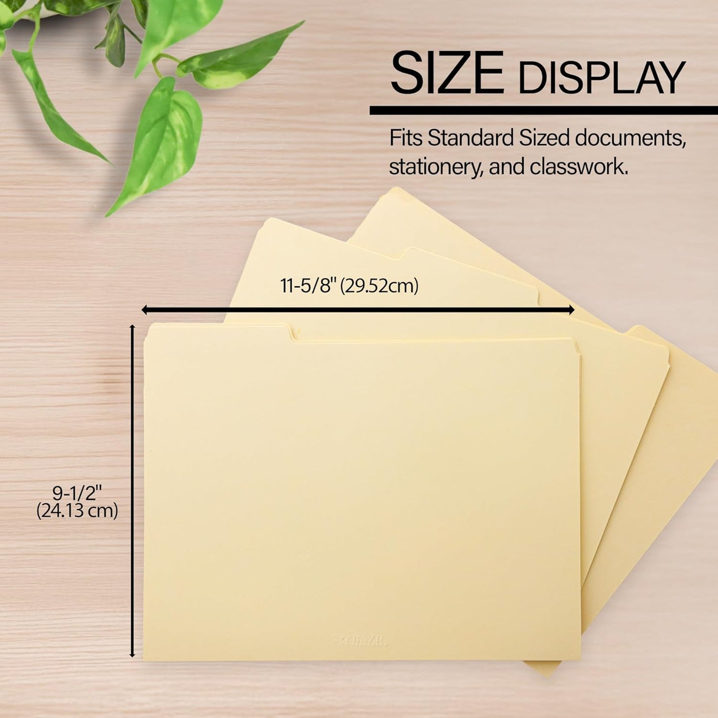 BAZIC Products Manila File Folders, 1/3-Cut Letter Size with Left, Right, and Center Tab Positions, Ideal for Organizing and Filing Documents, 12/Pack, 1-Pack