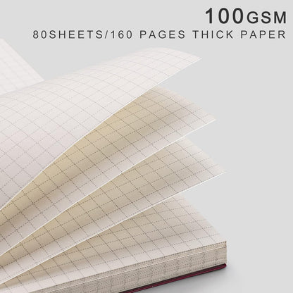 EMSHOI Dotted Journal Spiral Notebook 5.7" x 8.22" - 4 Pack 640 Pages 100gsm Thick Paper, A5 Dot Grid Notebook, Plastic Hardcover Dotted Notebook for Journaling Writing