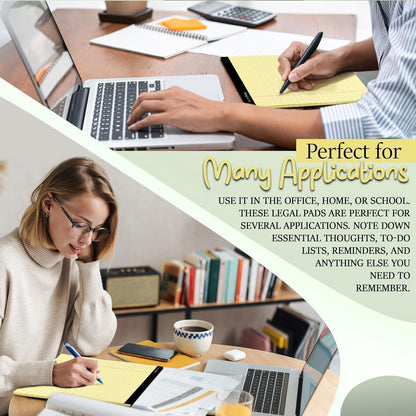 Enday 24 Pack Legal Pads 8.5 x 11 Inch, 50 Sheets per Notepad, White Note Pads, 1200 Sheets Writing Pads with Perforated Pages, White Paper Legal Pad for Work and Note-Taking