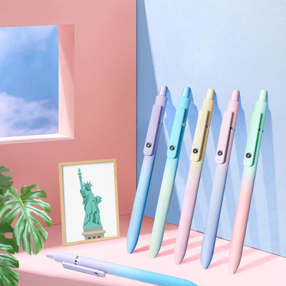 YOXMJDB Gel Pens, 5 Pcs Medium Point Smooth Writing Pens Cute Pens for Women, High-End Series 0.7mm Black Ink Pens for Journaling Note Taking, School Office Supplies (5 Pcs Gradient Morandi)