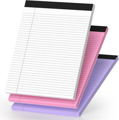 12 Pack Legal Pads 8.5 x 11 College Ruled 600 Sheets Note Pads 8.5 x 11 Inch Notepads Perforated Writing Pads 8.5 x 11 Pads of Paper Lined White Paper, 50 Sheets per Notepad for Home, Office, School