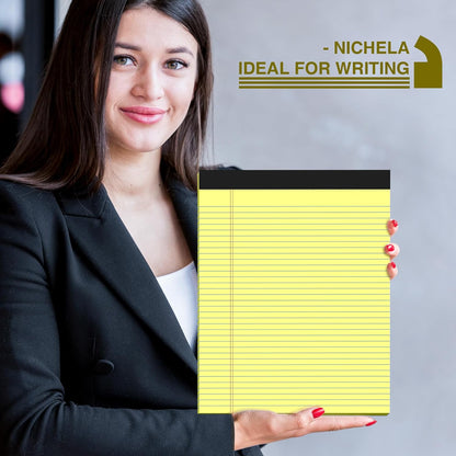 12 Pack Legal Pads 8.5 x 11 College Ruled 600 Sheets Note Pads 8.5 x 11 Inch Notepads Perforated Writing Pads 8.5 x 11 Pads of Paper Lined White Paper, 50 Sheets per Notepad for Home, Office, School