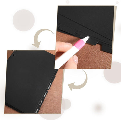 Thinp A5 6 Ring Binder Dividers with Tabs, 7-Pack Plastic A5 Tab Dividers Black Binder Index Divider Insertable Planner Inserts 6 Hole for Notebooks and Binders (Black)