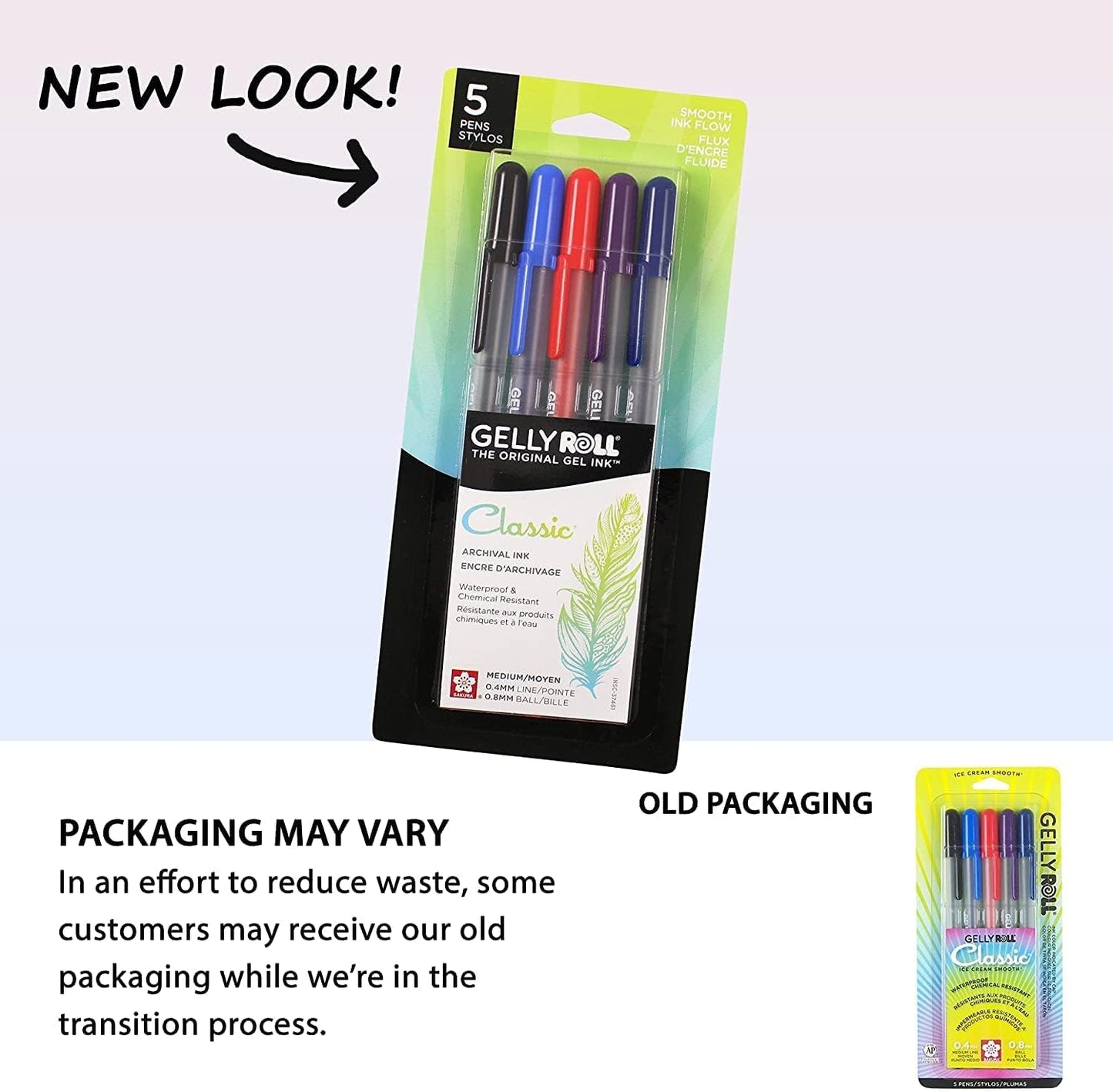 SAKURA Gelly Roll Classic, Medium Pt, Multicolor, 10 PK 37460