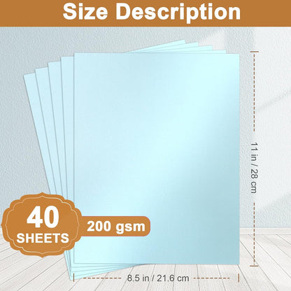 Silunkia 40 Sheets Gold Shimmer Cardstock 8.5 x 11 Certificate Paper, 75lb Craft Paper Card Stock for Cards Making, Birthday Decorations, Wedding Invitations, Greeting Cards