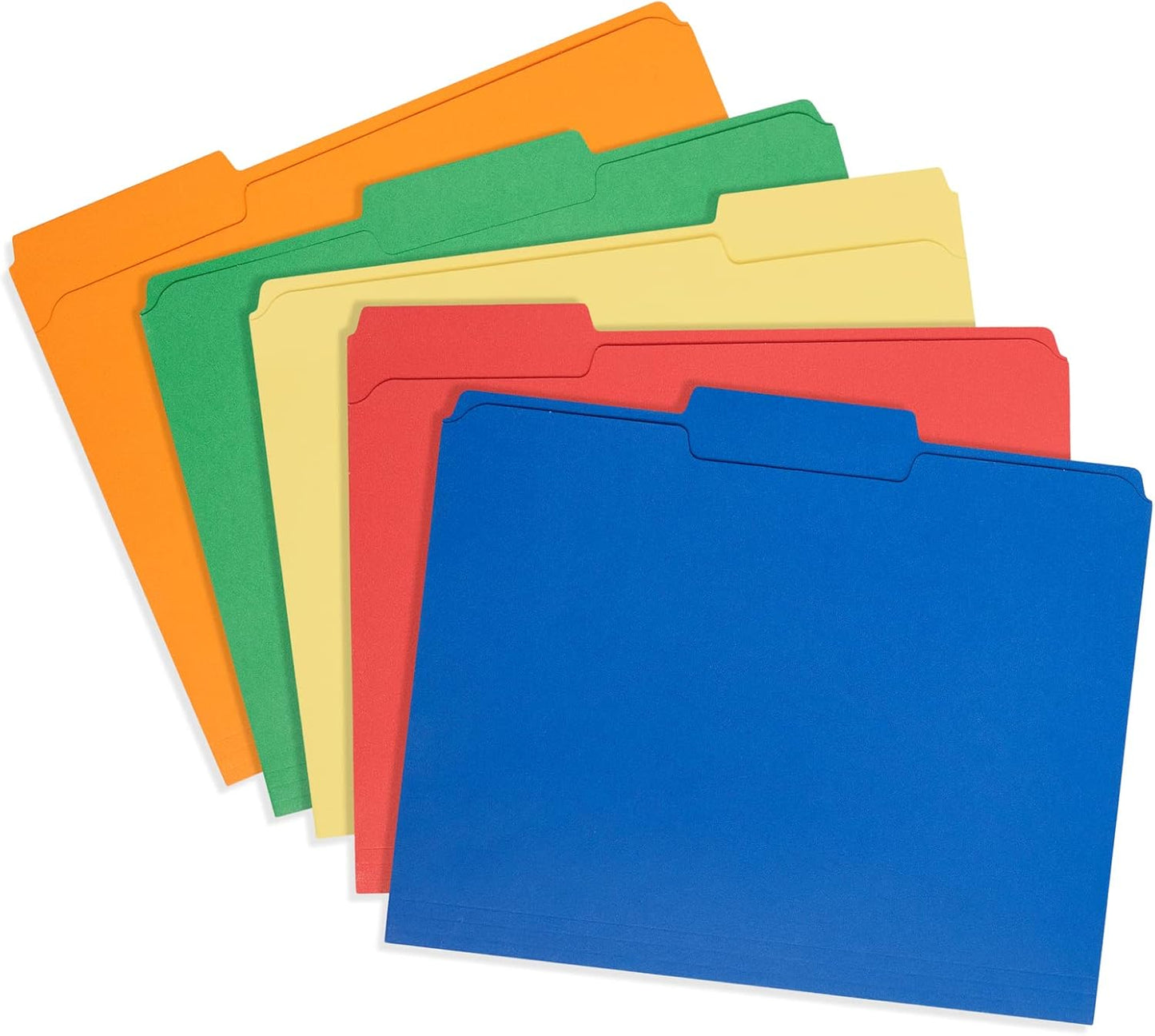 File Folder, 1/3 Cut Tab, Letter Size, Yellow, Great for Organizing and Easy File Storage, 100 Per Box