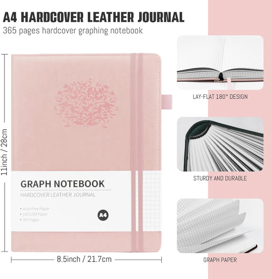 Lined Journal,A5 Lined Notebook for women,384 Pages Green Hardcover Leather Journal for men,College Ruled Notebook for note taking Lined Journal note book for work,school