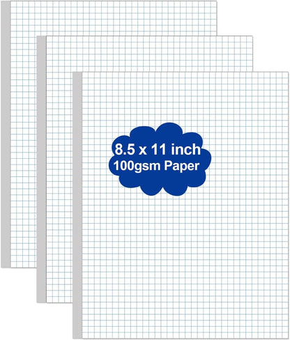 A4 TUL Discbound Grid Filler Paper - 11 Disc Graph Paper, Letter Size 100Sheets / 200Pages Loose-Leaf Paper, 100gsm White Paper, 8.5'' x 11''