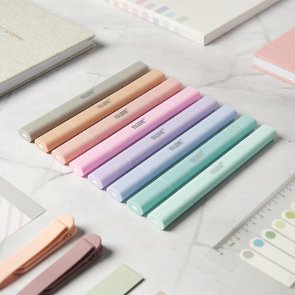 BLIEVE Aesthetic Cute Highlighters No Bleed Through, Dual Tip 8 Pack, Pastel Colors For Bible & Journaling