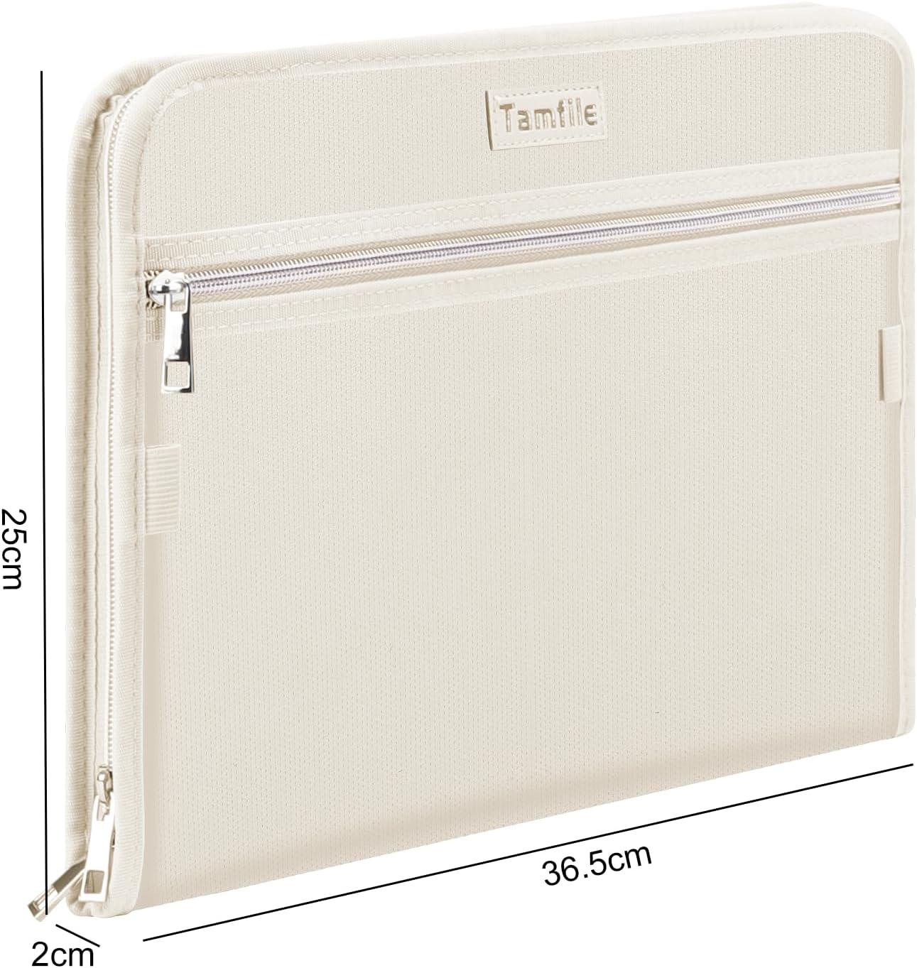 Tamfile Fireproof Accordion File Organizer with Handle, 13 Pocket Transparent Expanding File Folder with Zipper & Labels, File Folder with Multi-Pockets Paper Organizer Folder for Letter A4 Files