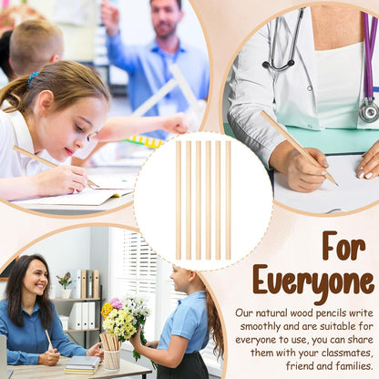 Fumete 100 Pieces Wooden Pencils Bulk No Eraser Hexagonal HB Graphite Unsharpened Natural Wood Pencils Without Erasers Classroom Gifts for Students Bulk Goodie Bag Stuffers