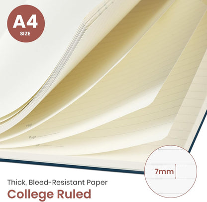 Taja Large Spiral Lined Journal for Women, 8.5" x 11" Notebooks for Work Collge Ruled, A4 Aesthetic Cute Journaling Notebooks for Writing, Plastic Cover, Celestial